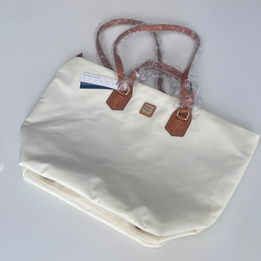 Dooney & Bourke Extra Large Leighton Tote Windham Bone Multi-Handle Nylon